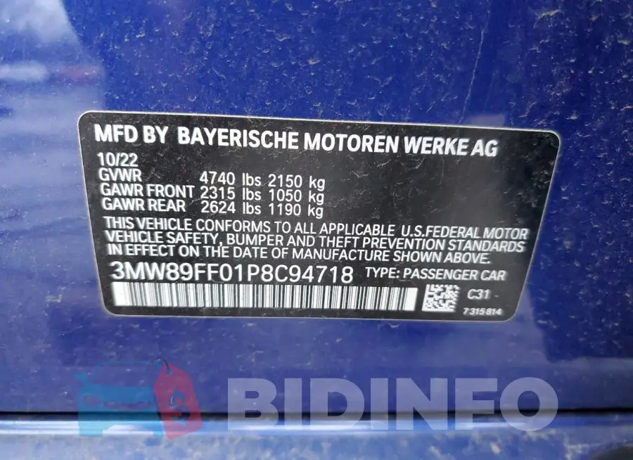 3MW89FF01P8C94718 Photo# 13