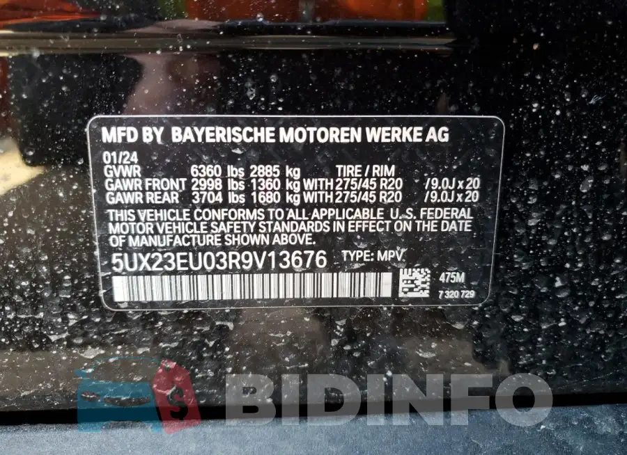 5UX23EU03R9V13676 Photo# 12