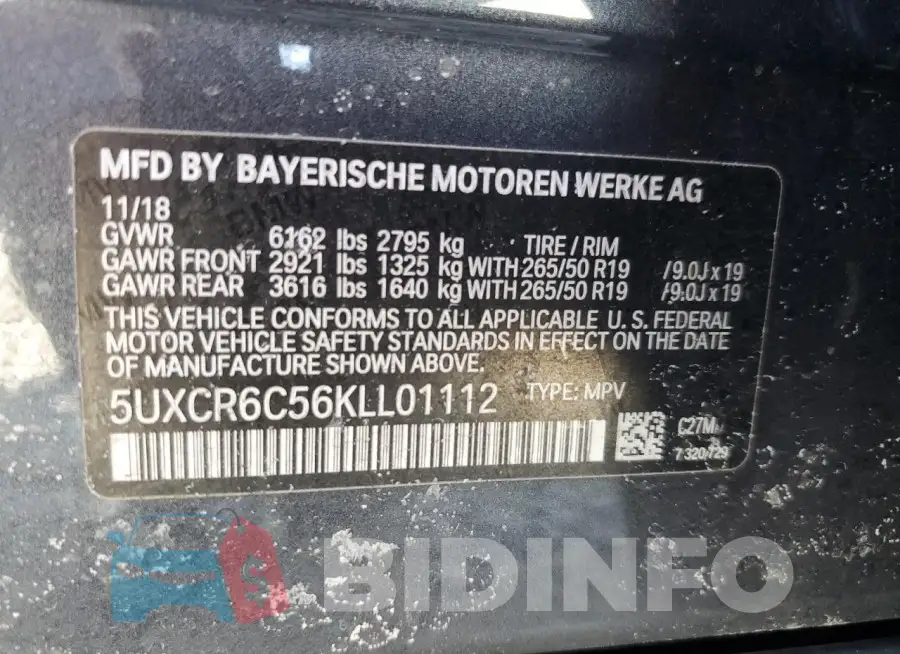 5UXCR6C56KLL01112 Photo# 13