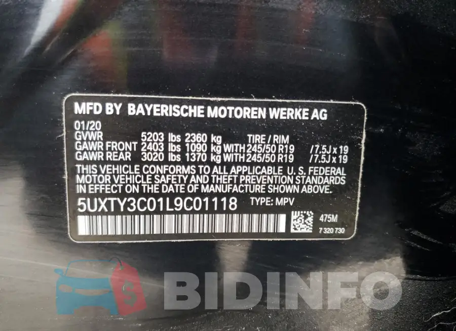 5UXTY3C01L9C01118 Photo# 13