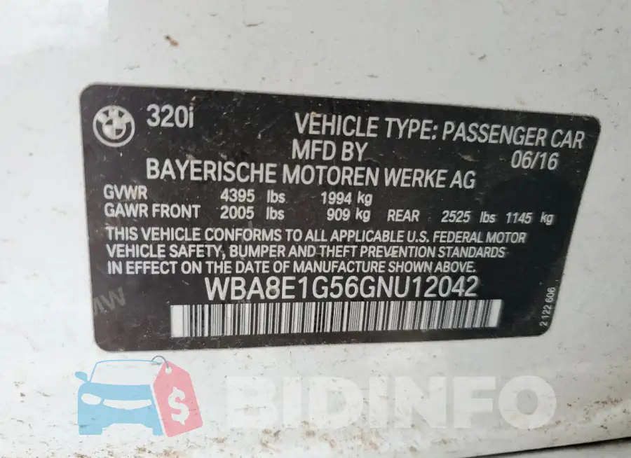 WBA8E1G56GNU12042 Photo# 12