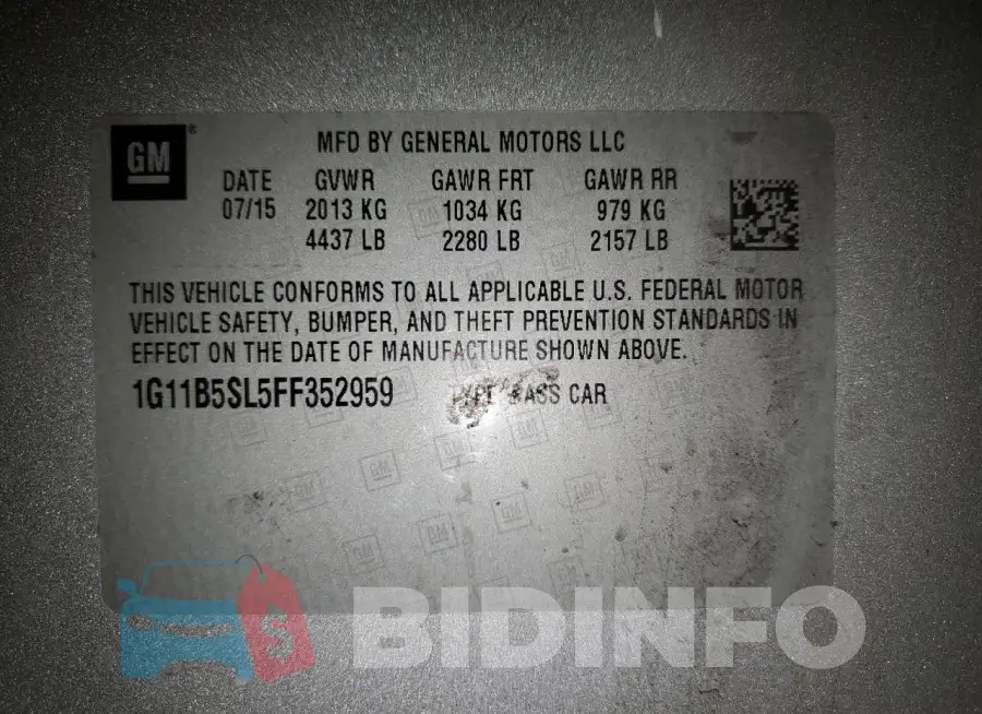 1G11B5SL5FF352959 Photo# 12