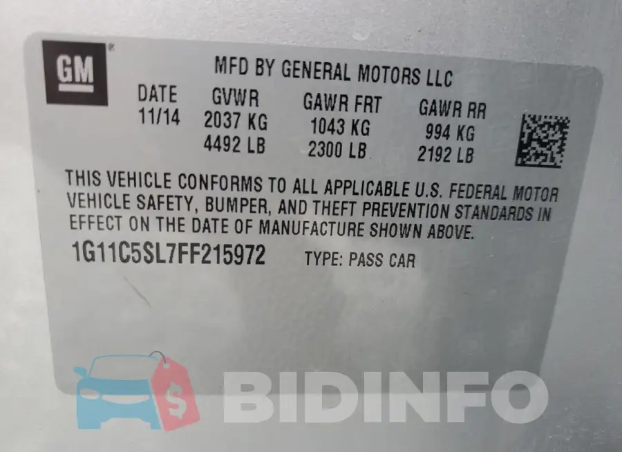1G11C5SL7FF215972 Photo# 12