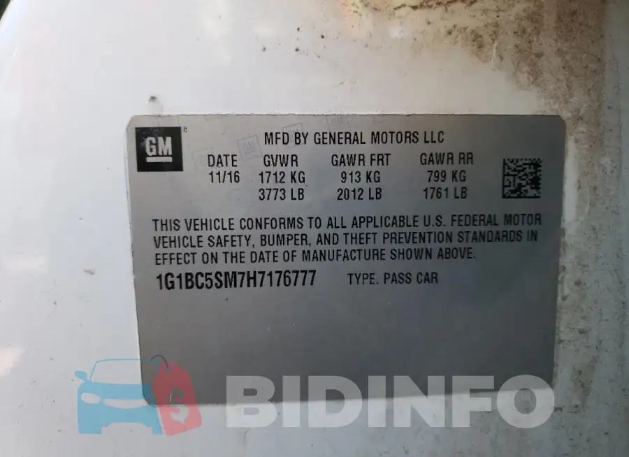 1G1BC5SM7H7176777 Photo# 12