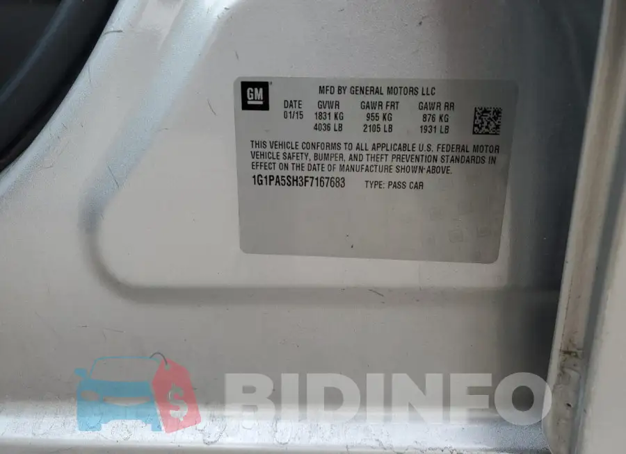 1G1PA5SH3F7167683 Photo# 13