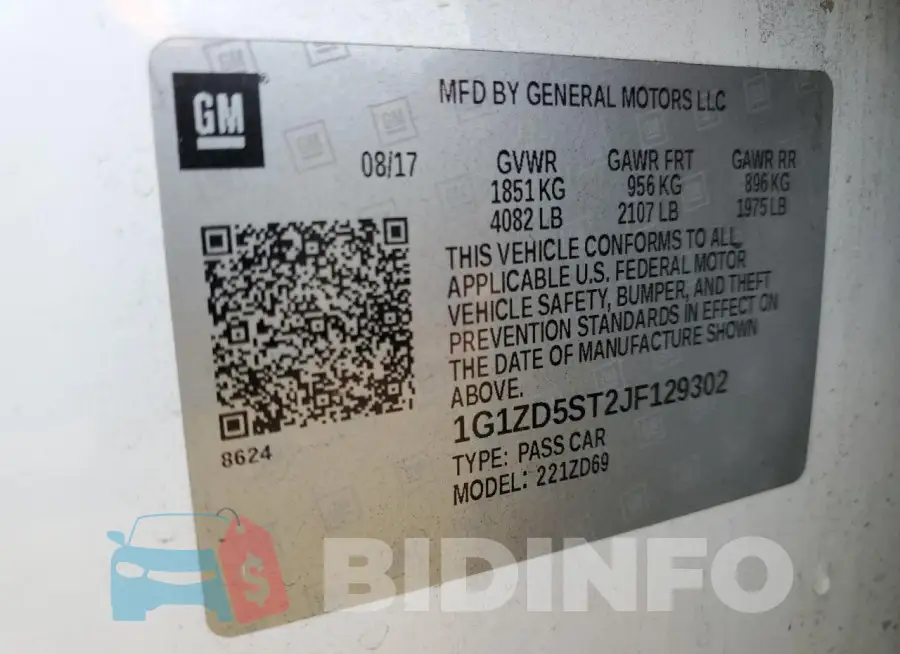 1G1ZD5ST2JF129302 Photo# 12