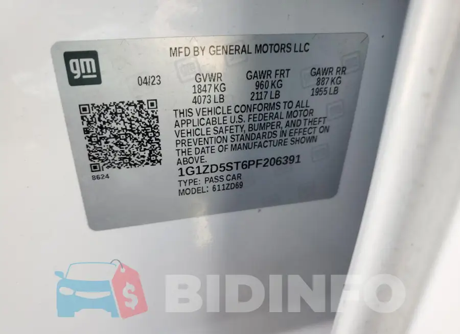1G1ZD5ST6PF206391 Photo# 12