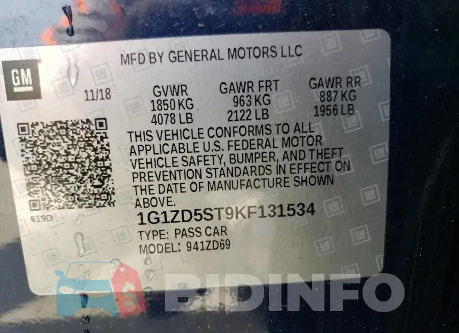 1G1ZD5ST9KF131534 Photo# 12