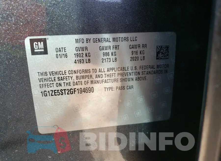 1G1ZE5ST2GF194690 Photo# 12