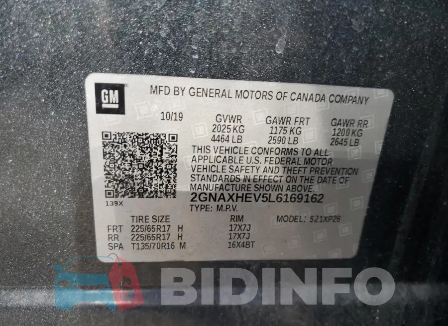 2GNAXHEV5L6169162 Photo# 13