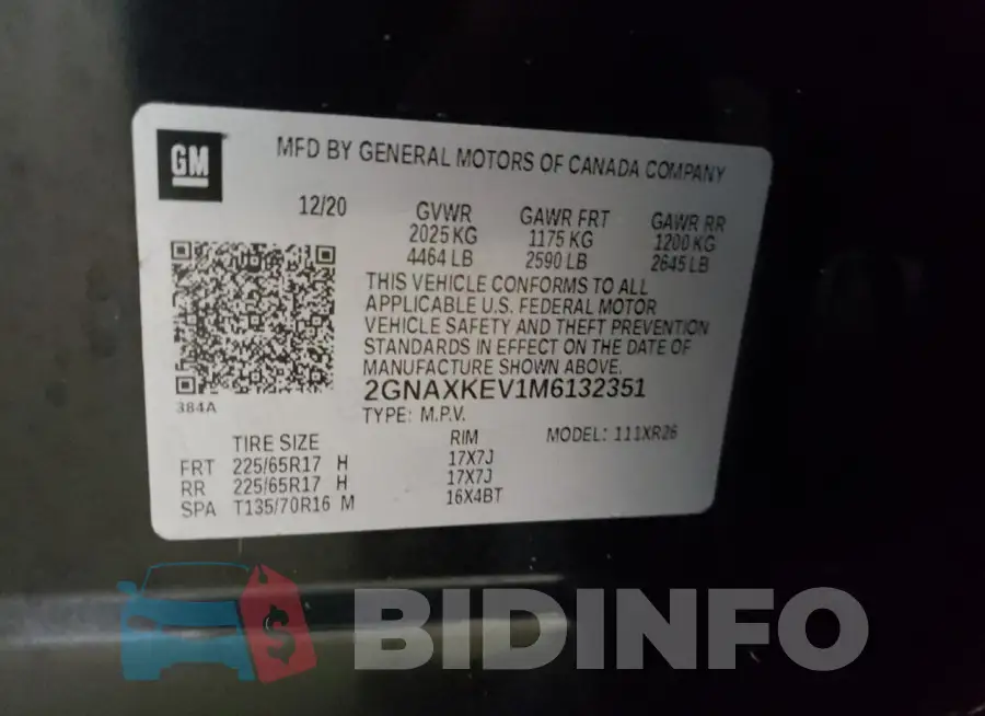 2GNAXKEV1M6132351 Photo# 12