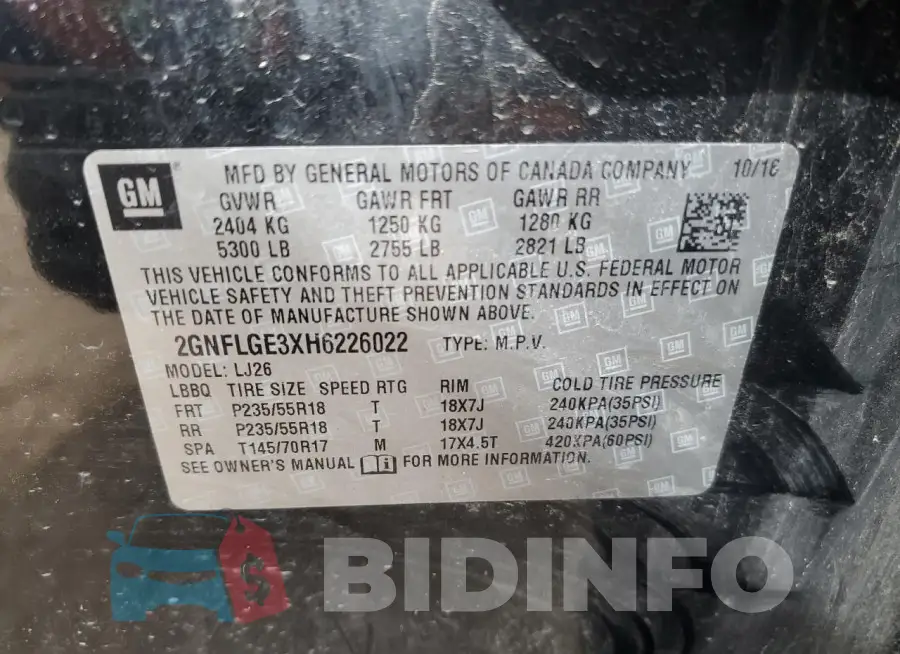2GNFLGE3XH6226022 Photo# 13
