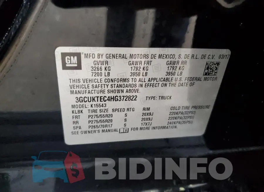 3GCUKTEC4HG372822 Photo# 12