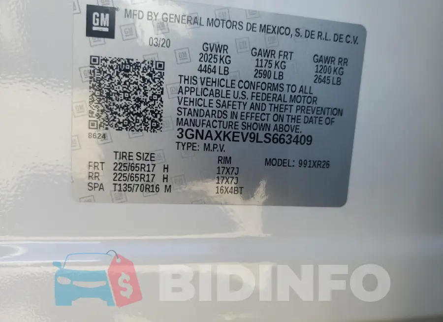 3GNAXKEV9LS663409 Photo# 13