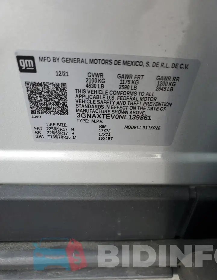 3GNAXTEV0NL139861 Photo# 12