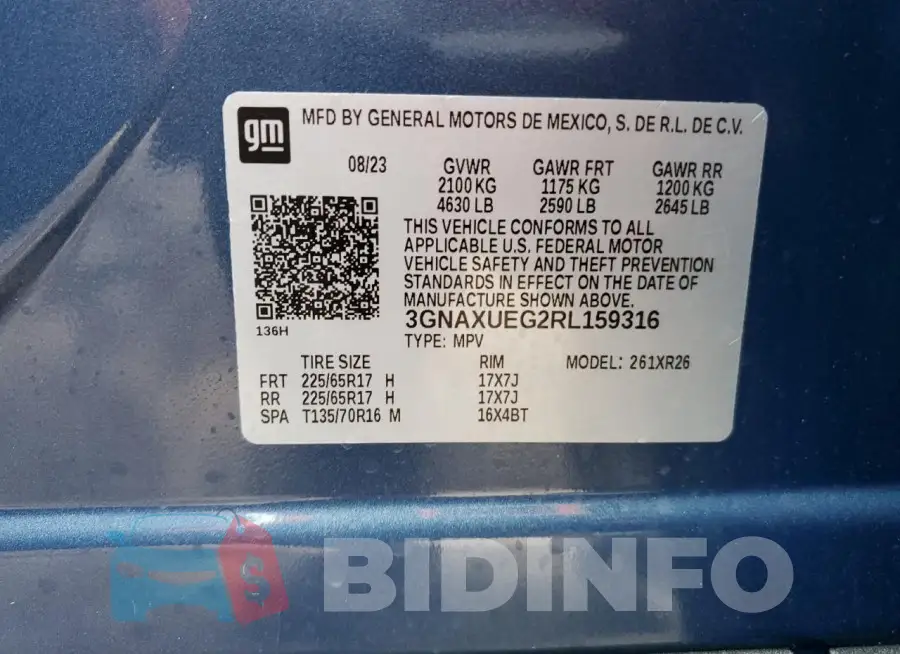 3GNAXUEG2RL159316 Photo# 12