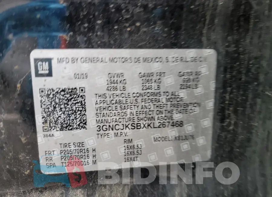 3GNCJKSBXKL267468 Photo# 12
