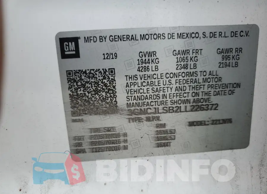 3GNCJLSB2LL226372 Photo# 13
