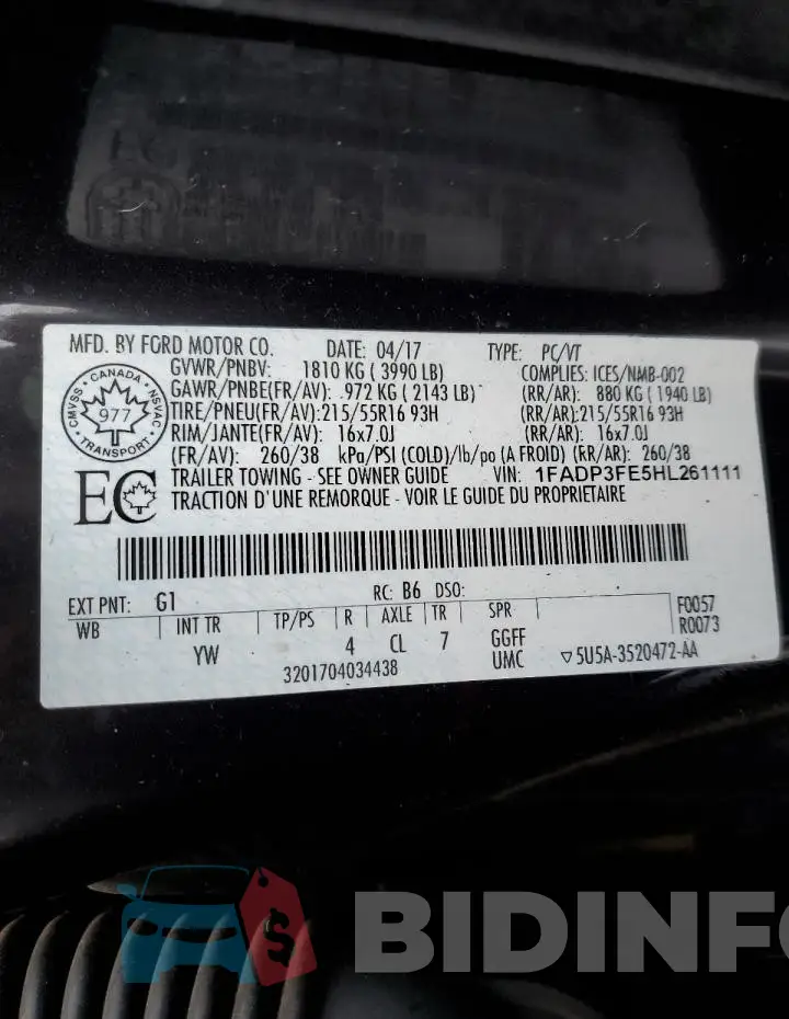 1FADP3FE5HL261111 Photo# 12