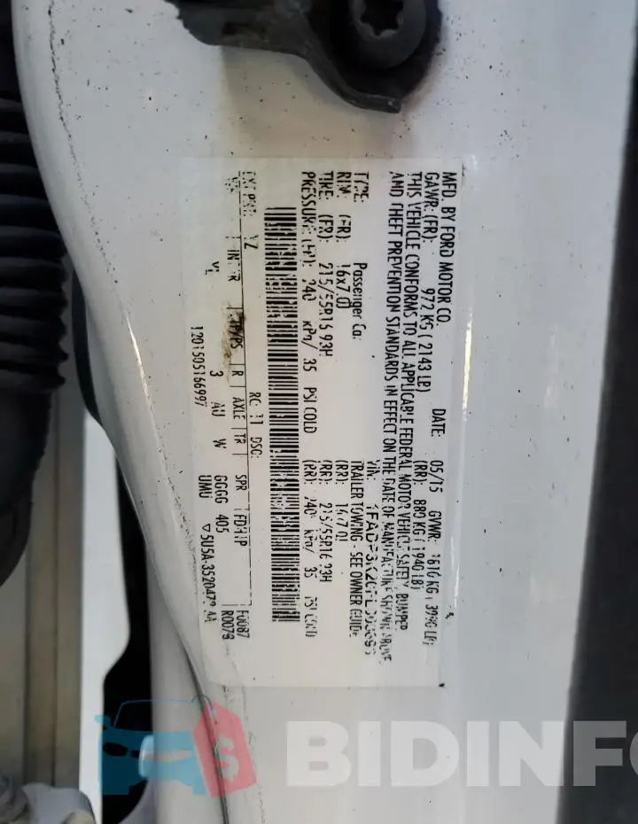 1FADP3K20FL303693 Photo# 12