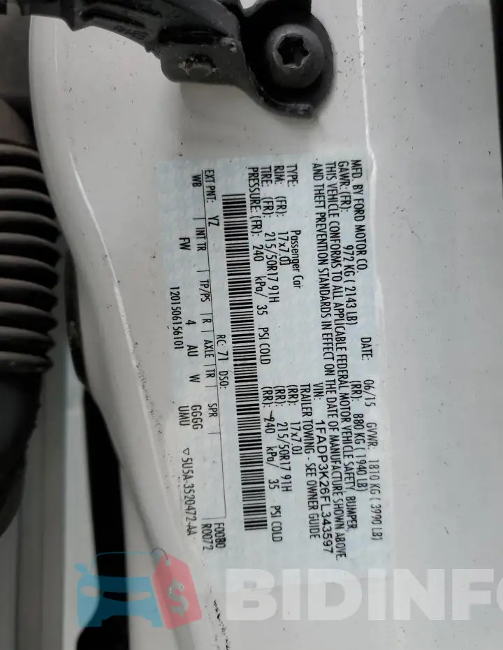 1FADP3K26FL343597 Photo# 13