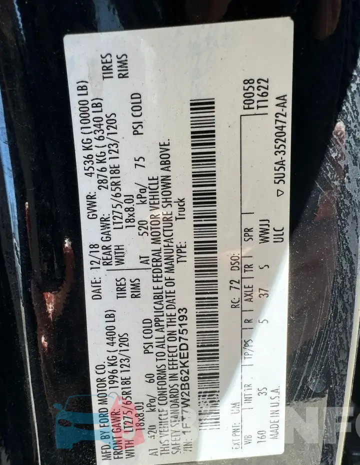 1FT7W2B62KED75193 Photo# 10