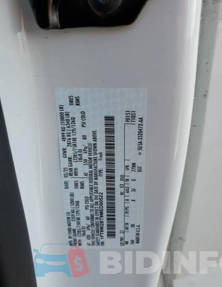 1FT8W2BT9MED00522 Photo# 12