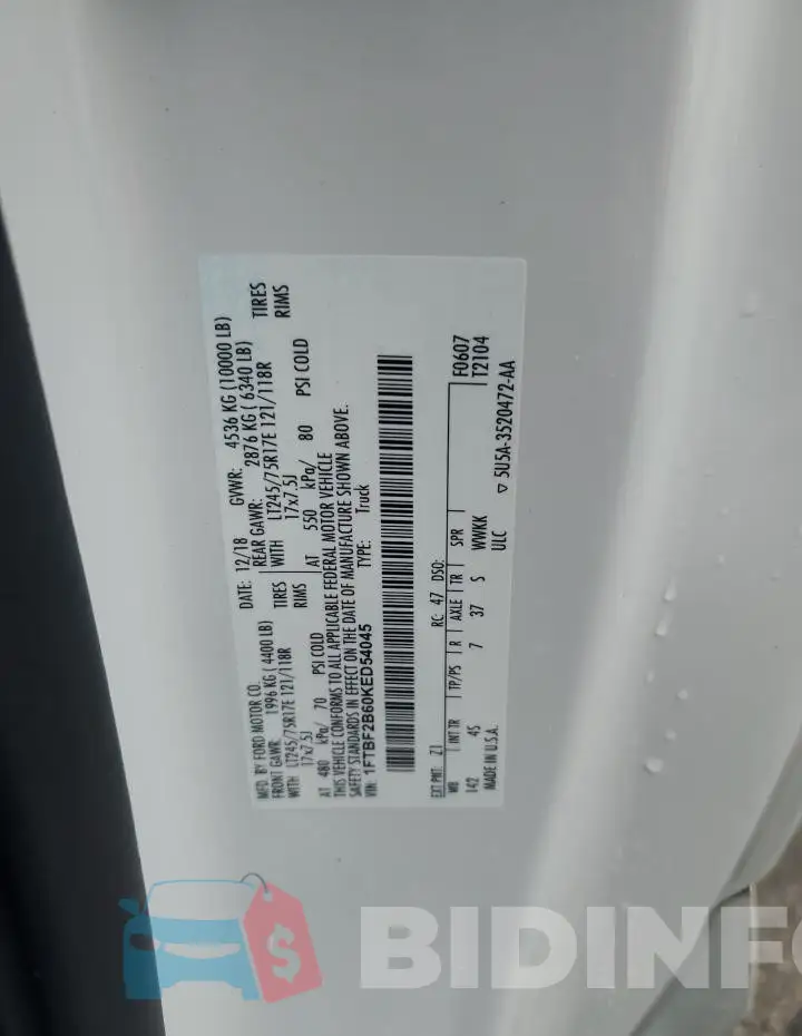 1FTBF2B60KED54045 Photo# 12