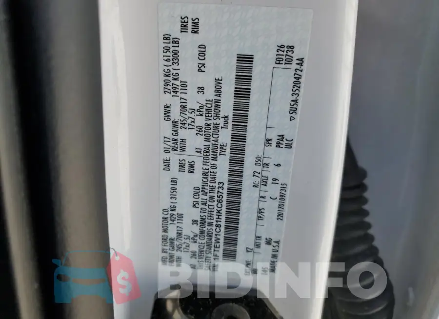 1FTEW1C81HKC65733 Photo# 12