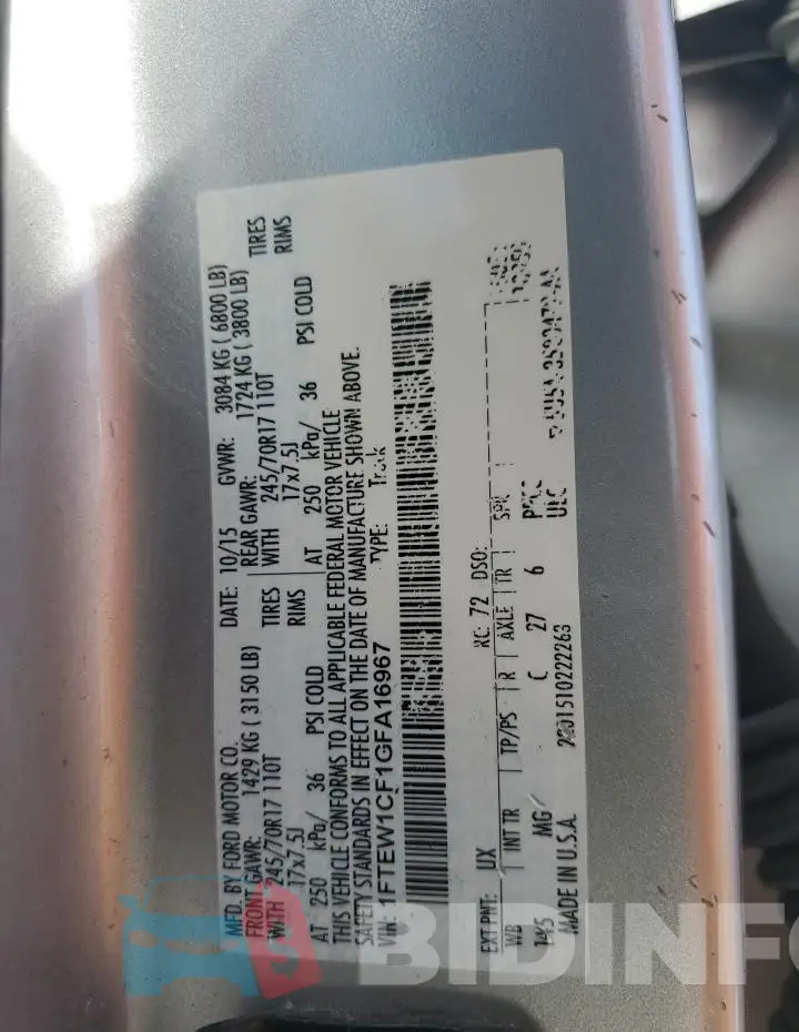 1FTEW1CF1GFA16967 Photo# 12