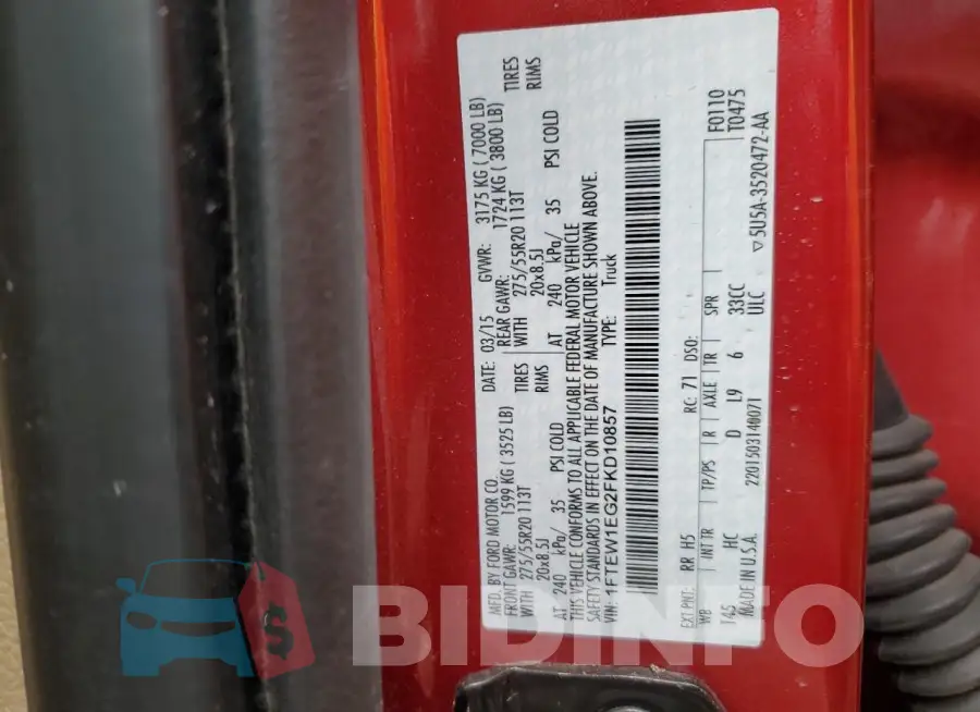 1FTEW1EG2FKD10857 Photo# 13