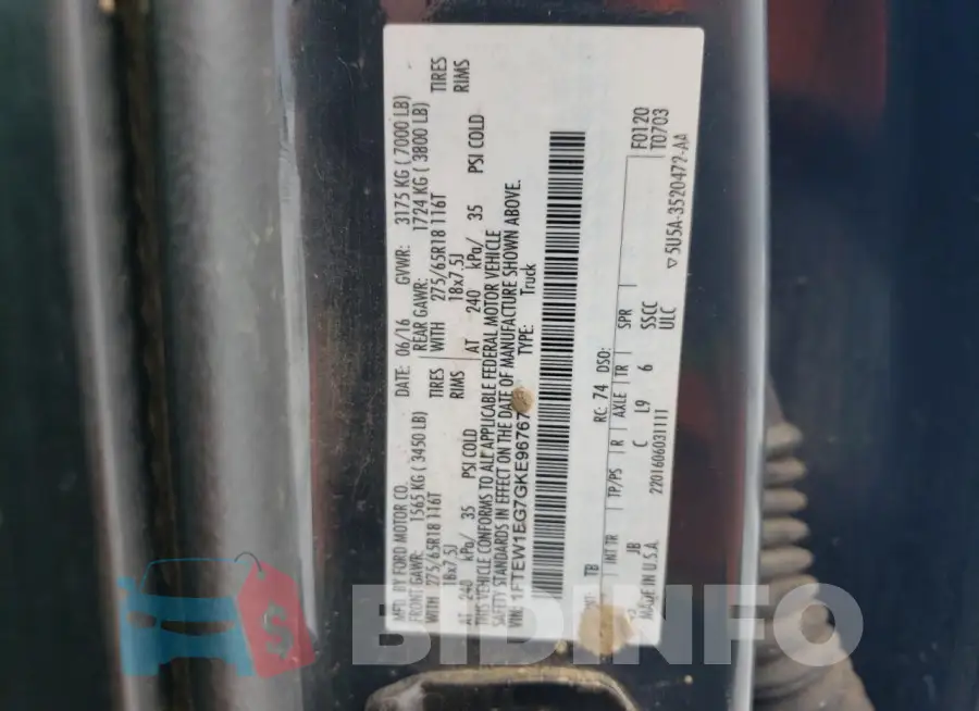 1FTEW1EG7GKE96767 Photo# 12