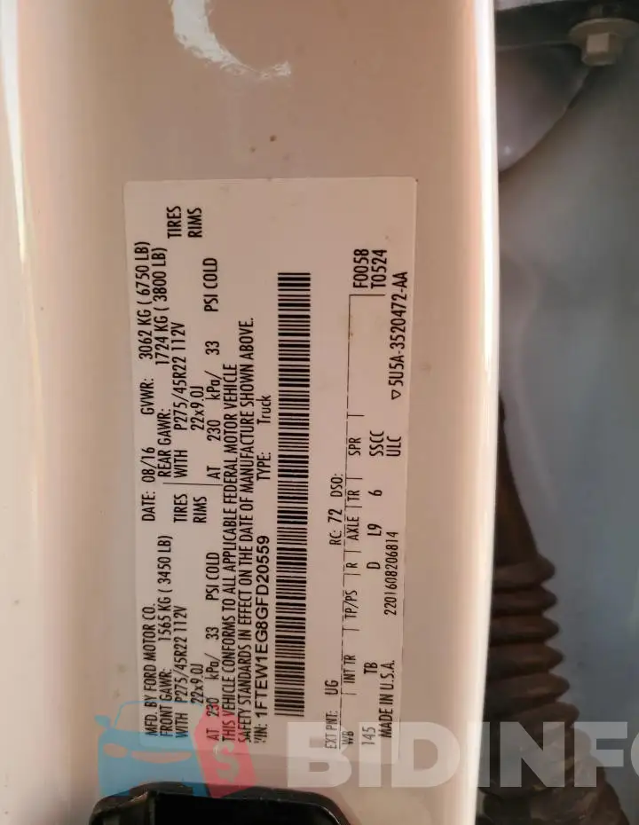 1FTEW1EG8GFD20559 Photo# 13