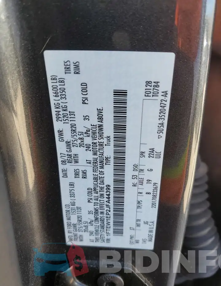 1FTEW1EP2JFA44399 Photo# 12
