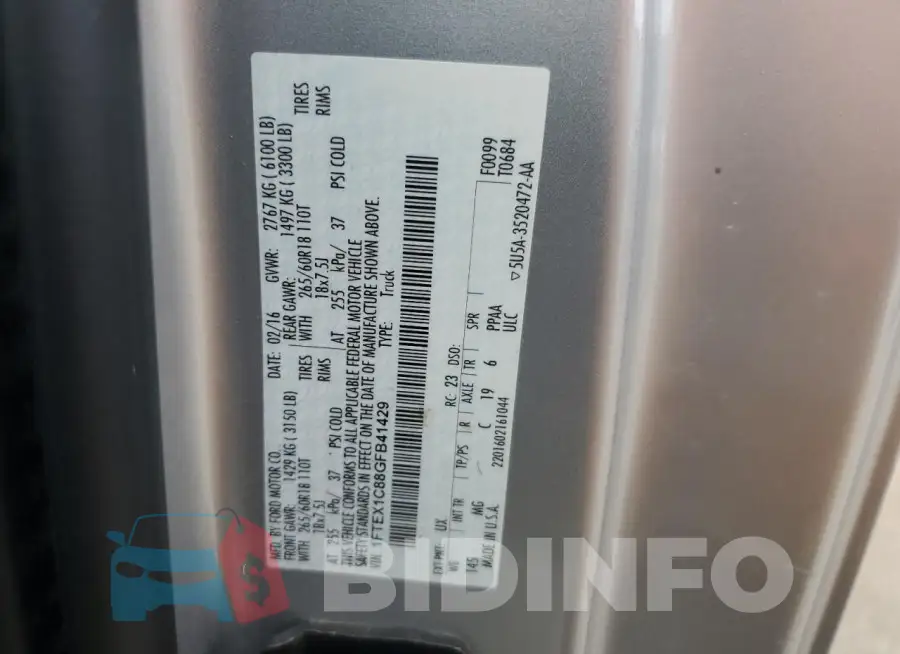 1FTEX1C88GFB41429 Photo# 12