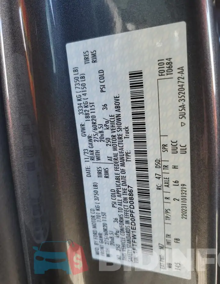 1FTFW1ED0PFD08867 Photo# 12