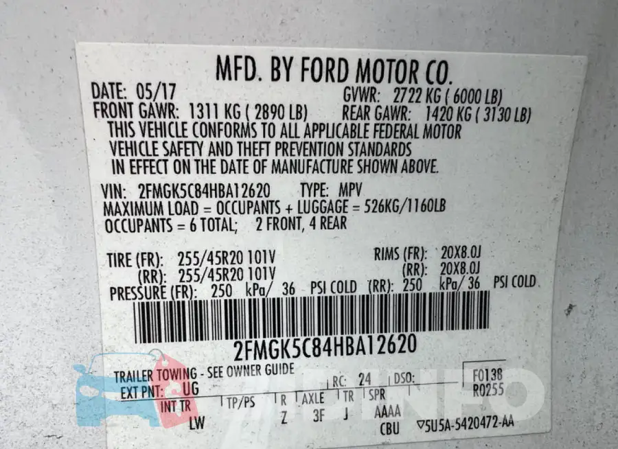 2FMGK5C84HBA12620 Photo# 10