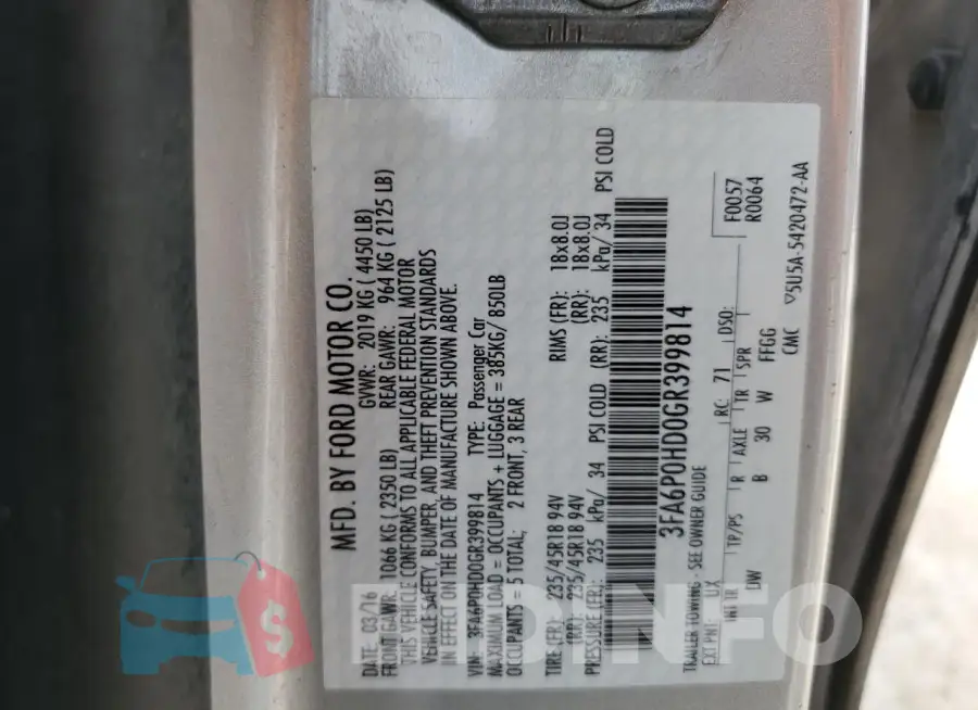 3FA6P0HD0GR399814 Photo# 13
