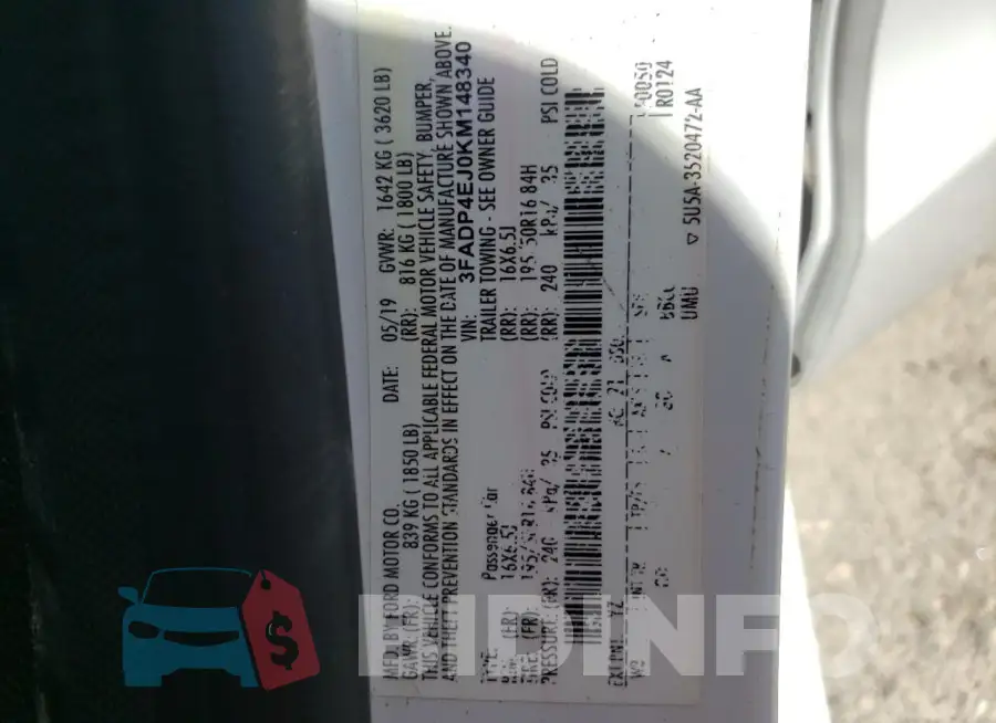 3FADP4EJ0KM148340 Photo# 12