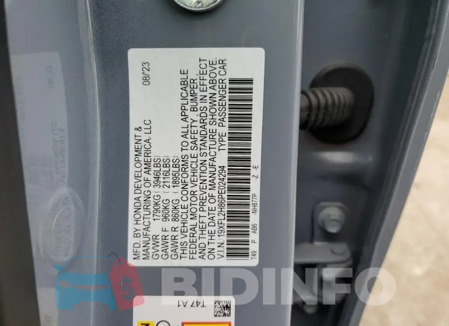 19XFL2H86PE024294 Photo# 12