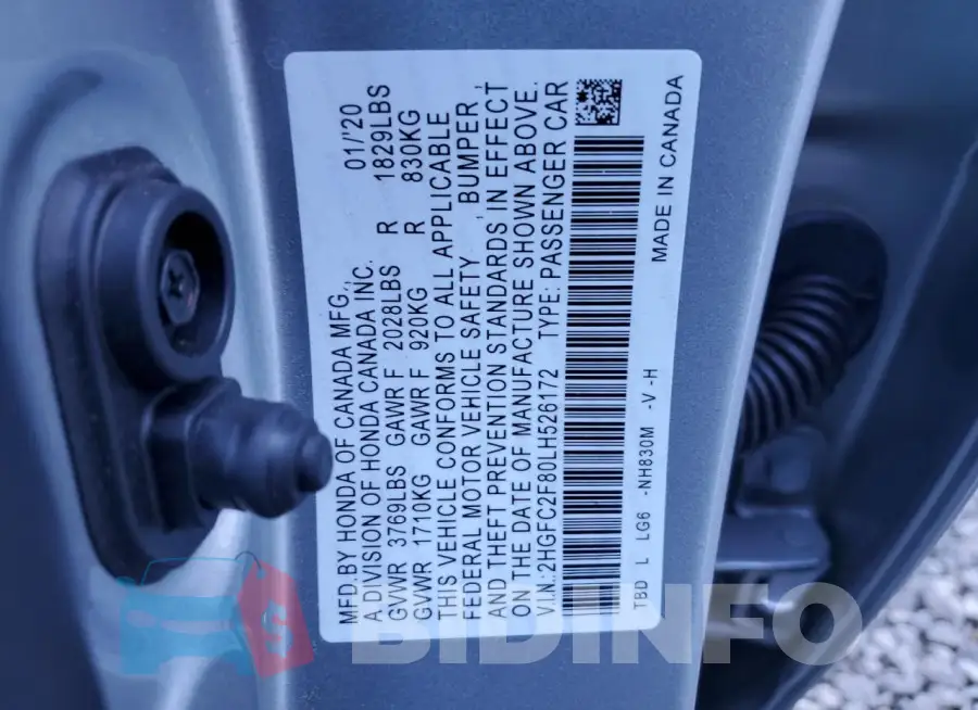 2HGFC2F80LH526172 Photo# 12