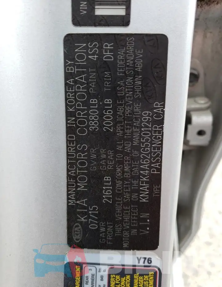 KNAFK4A62G5501299 Photo# 13