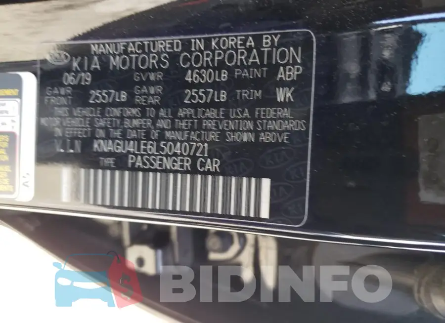 KNAGU4LE6L5040721 Photo# 12