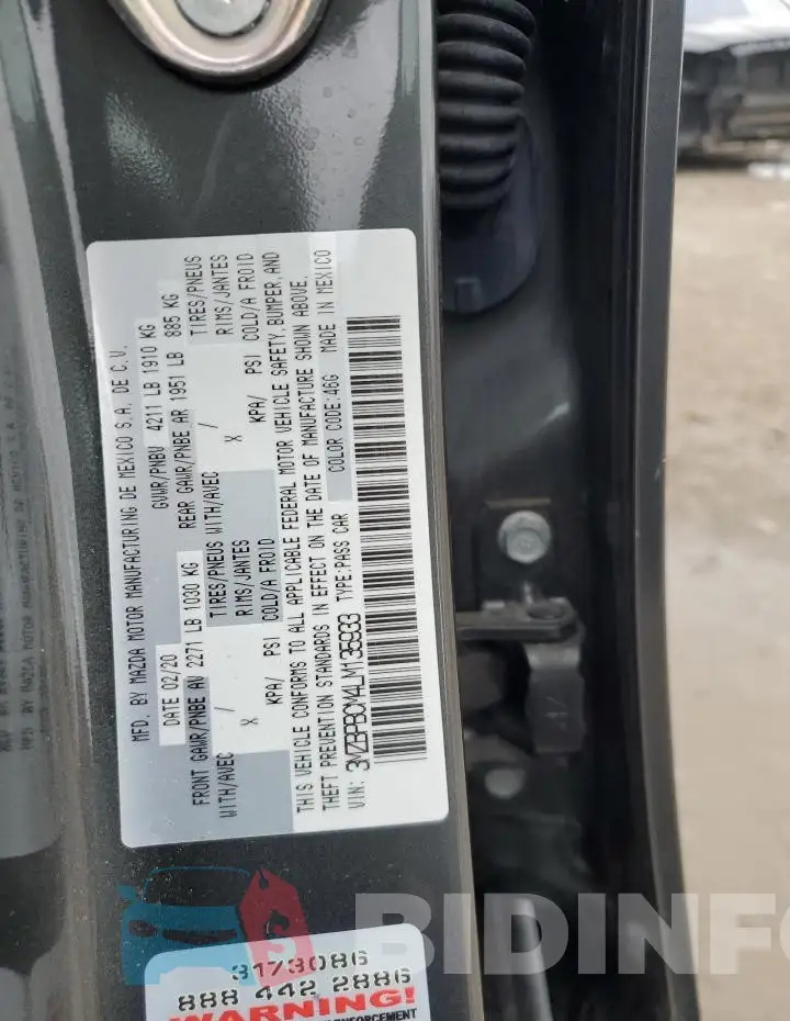 3MZBPBCM4LM135933 Photo# 12