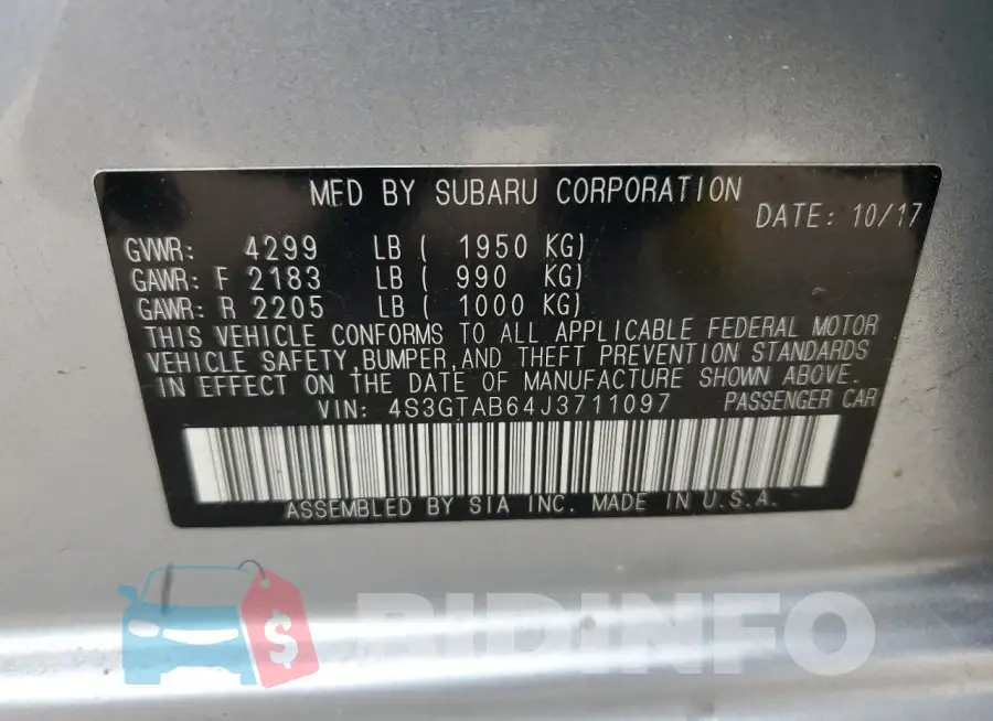 4S3GTAB64J3711097 Photo# 12