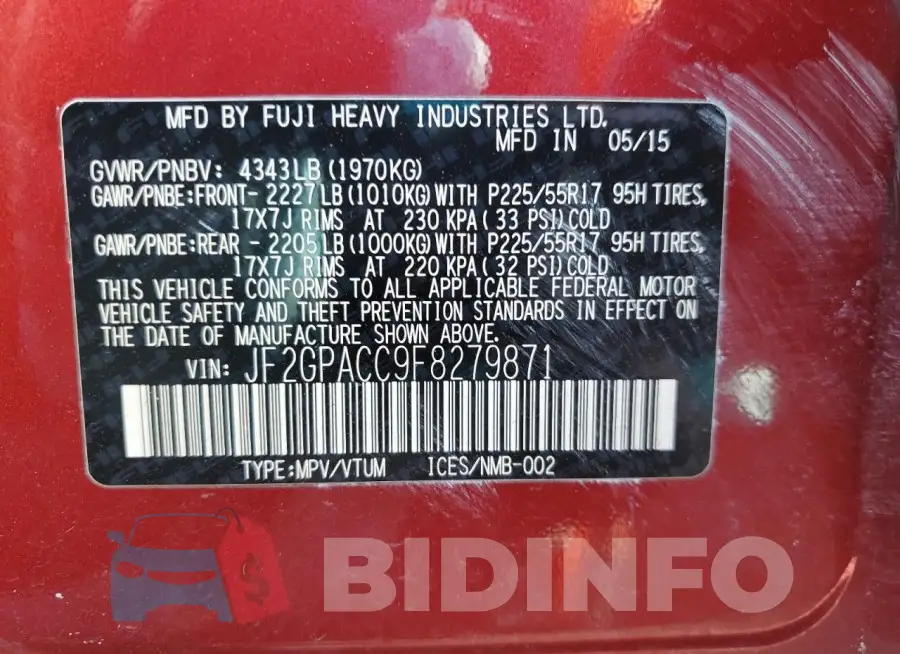 JF2GPACC9F8279871 Photo# 12