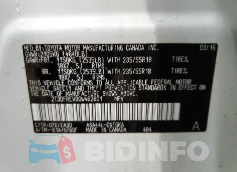 2T3DFREV9GW462801 Photo# 12