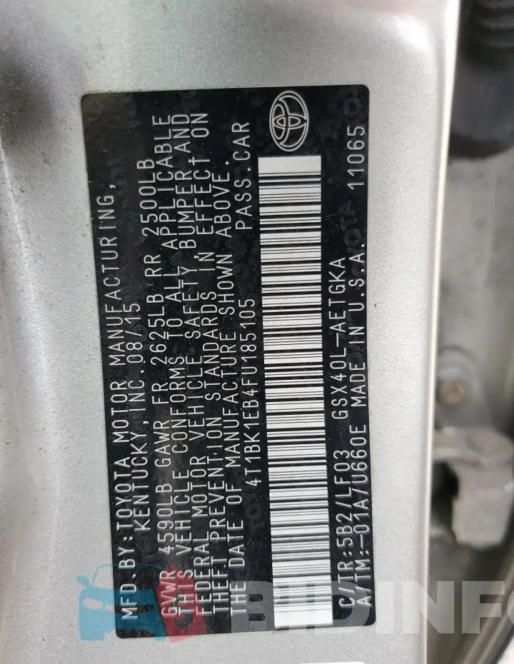4T1BK1EB4FU185105 Photo# 13