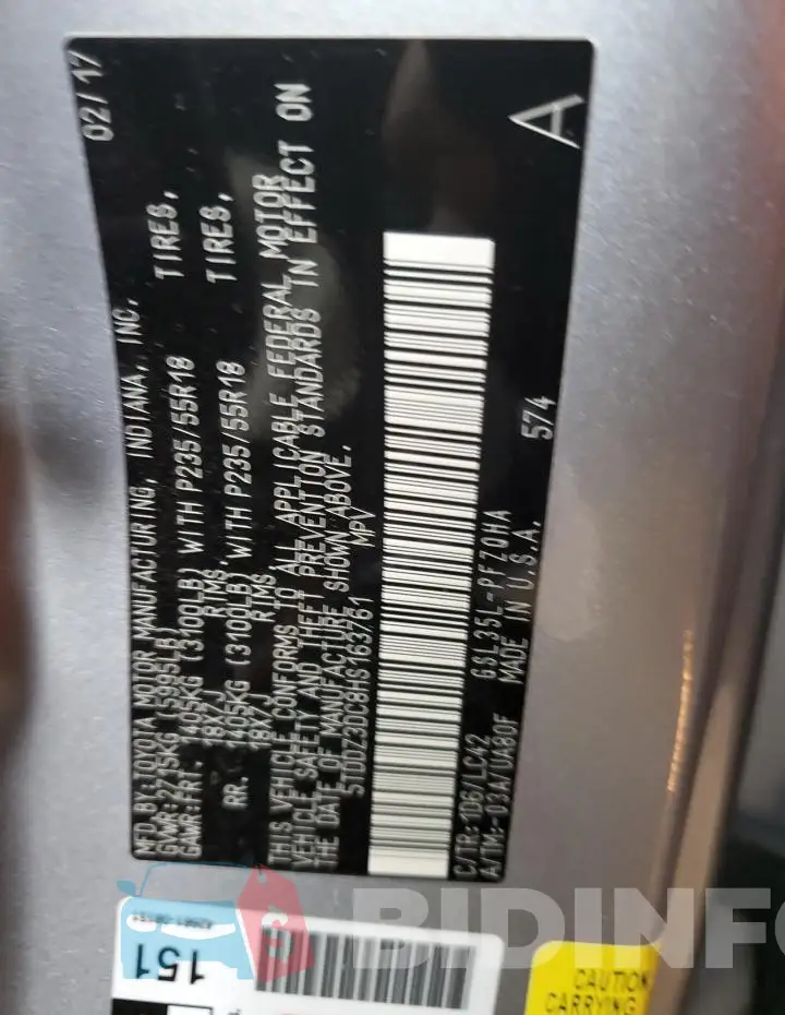 5TDDZ3DC8HS163761 Photo# 13