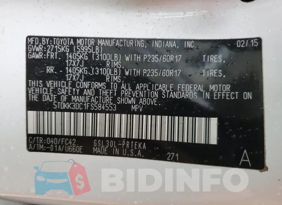 5TDKK3DC1FS584553 Photo# 14
